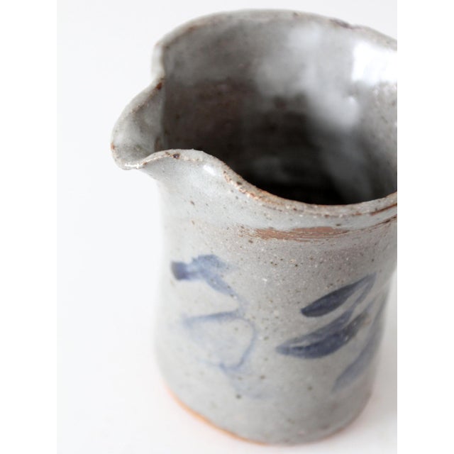 Late 20th Century Vintage Handmade Studio Pottery Pitcher For Sale - Image 5 of 11