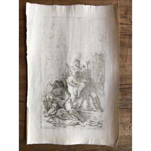 An antique print originally from a set of 18th century prints by Italian Engraver Giacopo Giovannini (1667-1717). The...