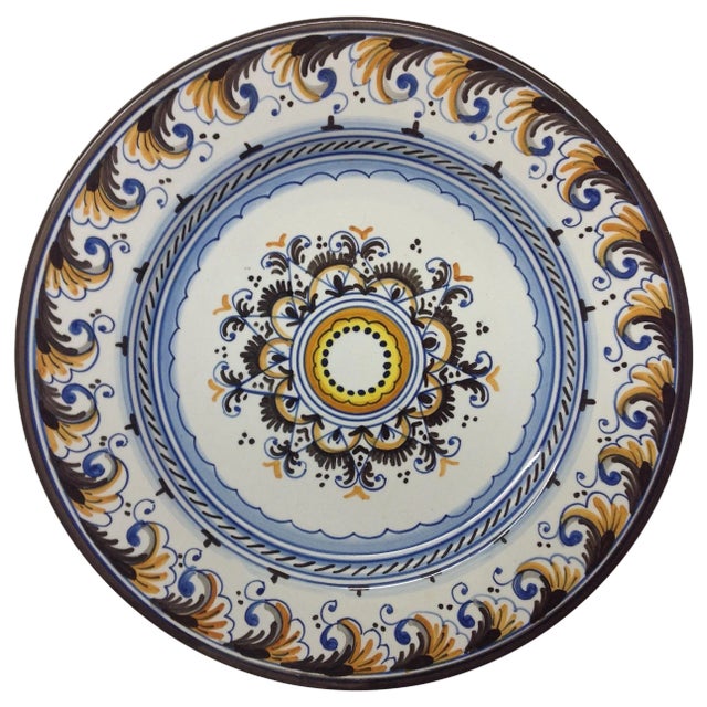 Artistica Italy Hand-Painted Wall Charger For Sale