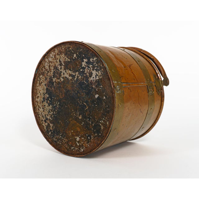 Antique British Arts & Crafts Copper & Brass Log Bucket or Basket, 1920s For Sale - Image 4 of 5