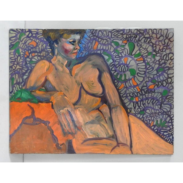 Mid-Century Modern Late 20th Century Fauvist Style Female Nude Painting For Sale - Image 3 of 3