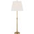 Traditional Suzanne Kasler by Visual Comfort Signature Wyatt 29" Buffet Lamp in Hand-Rubbed Antique Brass with Linen Shade For Sale - Image 3 of 3