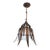 1950s Spanish Copper-Plated Iron Leaf Pendant With Opaline Glass Globe For Sale