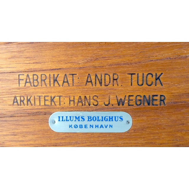 Hans Wegner Danish Mid-Century Modern teak & brass x base coffee side table.