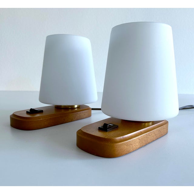 Wood Vintage Danish Table Lamps, Set of 2 For Sale - Image 7 of 15