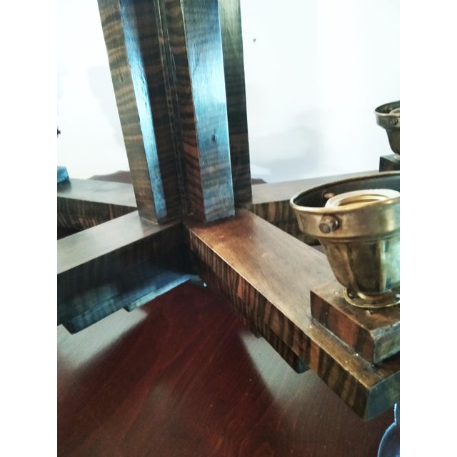 Vintage Art Deco Skyscraper Shaped Lamp in Wood and Opal Glass, 1920s For Sale - Image 18 of 18