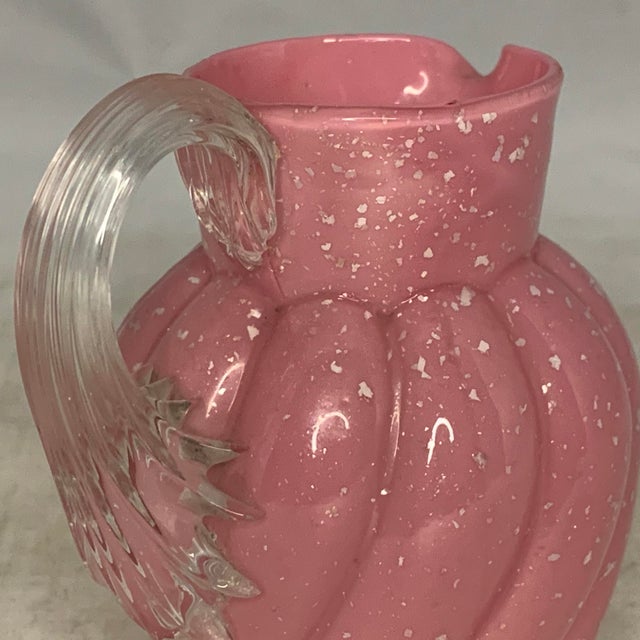 19th Century 19th Century Vasa Murrhina Pink Spangle Glass Cream Jug For Sale - Image 5 of 9