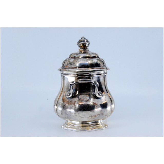 Silver Silver Sugar Bowl with Two Smooth Handles For Sale - Image 8 of 10