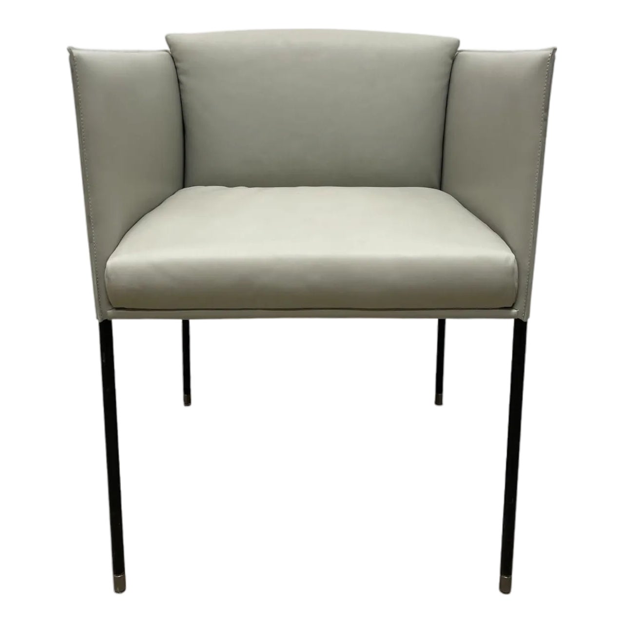 Frag Square Leather Arm Chair | Chairish
