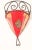 Moroccan Vintage Moroccan Berber Painted-Hide Wall Sconce Shade, Iron Frame For Sale - Image 3 of 11