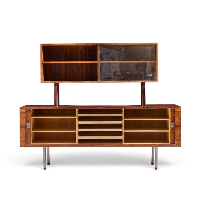 Hans Wegner for Ry Møbler Ry-25 President Mid Century Rosewood Credenza With Hutch For Sale - Image 11 of 12