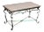 Iron Coffee Table With Travertine Marble Top For Sale