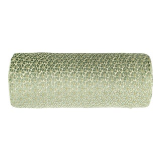 The House Of Scalamandré Petal Velvet Bolster Pillow In Meadow For Sale