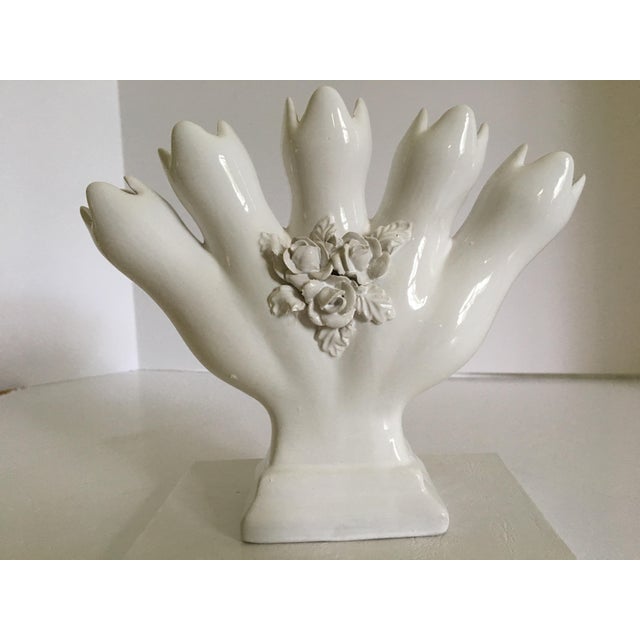 Vintage Portuguese Tulipiere/Five Finger Vase For Sale - Image 9 of 12