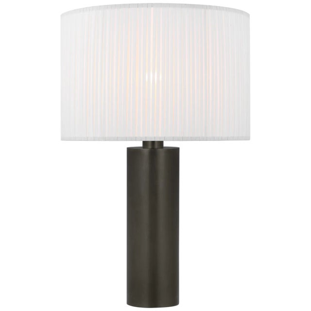 Sylvie Medium Table Lamp in Bronze with Silk Pleat Shade Designer: Paloma Contreras Height: 26.5" Shade Detail: 15" x...