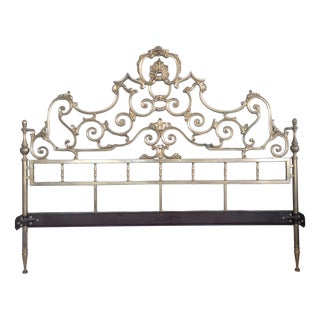 Gold-Plated Brass Headboard, 1950s For Sale