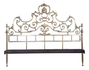 Gold-Plated Brass Headboard, 1950s