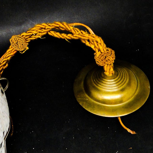 White Art Deco Ample Lamp, Poland, 1950s For Sale - Image 8 of 15