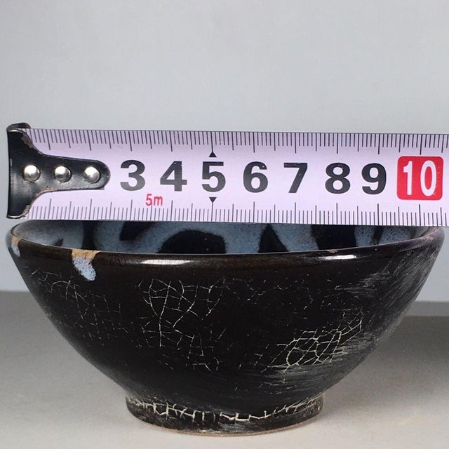 Black Chinese Jizhou Ware Style Tortoiseshell Glaze Porcelain Bowl For Sale - Image 8 of 8