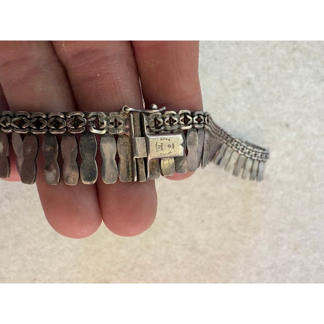 Sterling Silver Vintage Mexico Necklace For Sale - Image 4 of 6