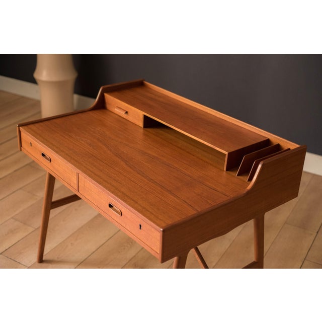 1960s Mid Century Teak Writing Desk by Arne Wahl Iversen for Vinde Møbelfabrik For Sale - Image 5 of 12