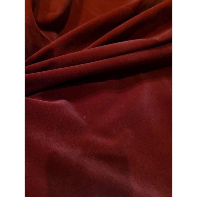 Pierre Frey Pierre Frey "Chroma" Henna Deep Red Velvet: 6.5 Yards For Sale - Image 4 of 6