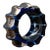 Vintage Blue Sculptural Art Glass Gear Sculpture For Sale