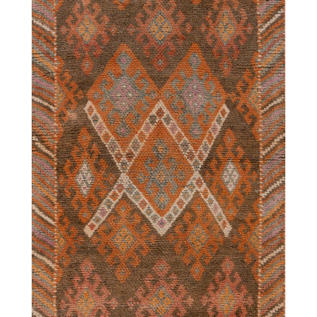 Orange Vintage Circa 1940 Turkish Oushak Runner 2ft 10in X 11ft 11in For Sale - Image 8 of 8