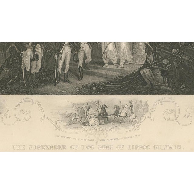 After H. Singleton, India, Tipu Sultan Sons Surrender, Mysore War, 1850, Engraving For Sale - Image 7 of 10