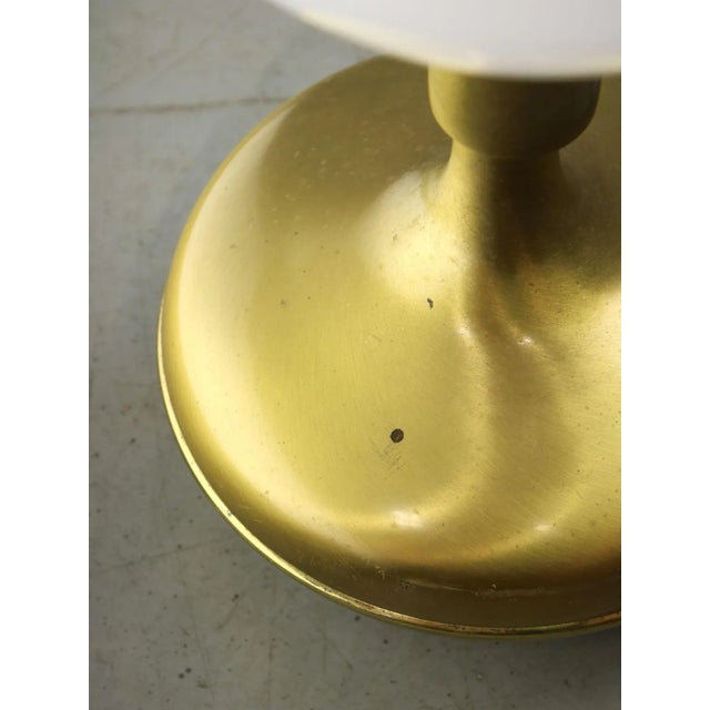 Mid-Century Italian Modern Brass & Opaline Glass Table Lamp For Sale - Image 11 of 12