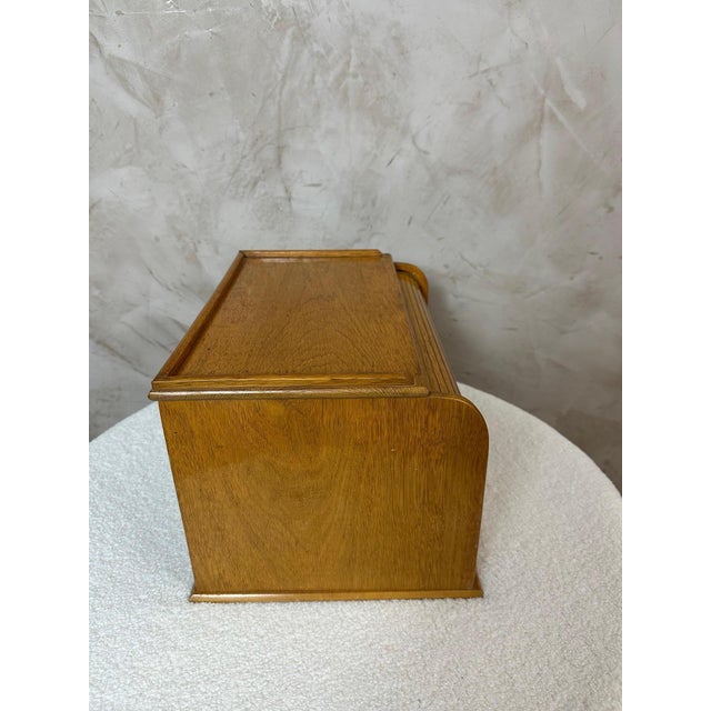 Vintage Oak Filing Cabinet, 1960 For Sale - Image 4 of 11