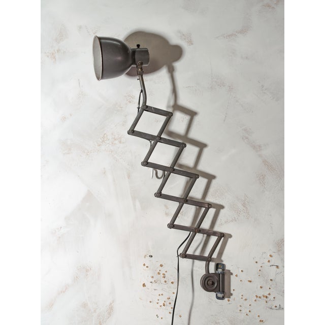 1940s Grey Scissor Wall Lamp by H. Th. J. A. Busquet for Hala Zeist, Netherlands, 1940s For Sale - Image 5 of 15