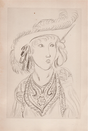 Matisse, Girl Wearing a Hat, Original Lithograph, 1920