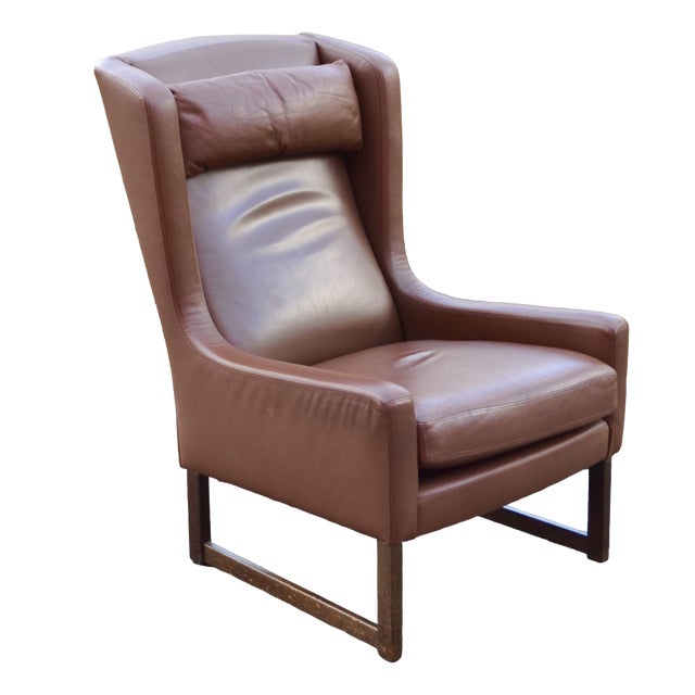 Leather Lounge Highback Chair by Rudolf Glatzel for Kill International, 1960s For Sale