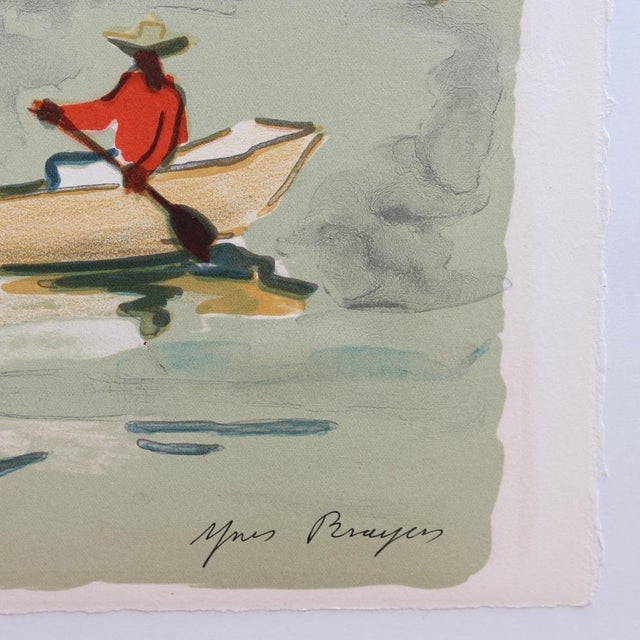 Yves Brayer, Mexican Fishermen in Lake Patzcuaro, Lithograph, 1963, Framed For Sale - Image 11 of 18