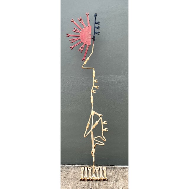 Vintage Industrial Welded Wrench Sculpture For Sale - Image 11 of 13