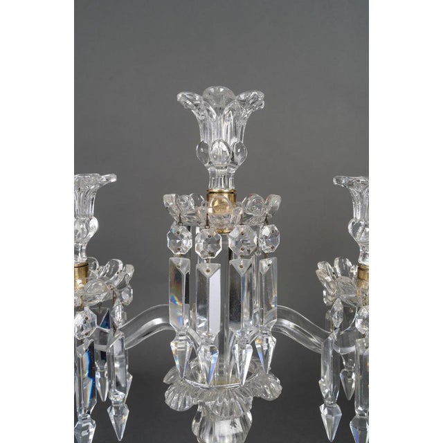 Napoleon III Style Crystal Candelabras from Baccarat, Set of 2 For Sale - Image 6 of 12