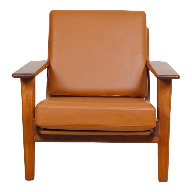 GE-290 Armchair in Teak and Walnut and Aniline Leather by Hans Wegner for Getama, 1980s For Sale