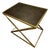 Simone Albani "Soho" Italian Modern Gold & Genuine Leather Side Table For Sale