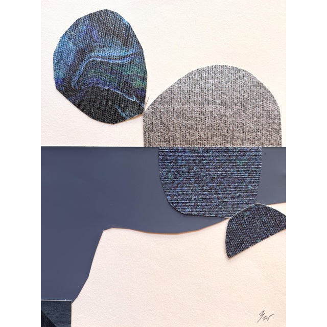 Navy Blue "Celestial Escapade 6" Original Mixed-Media Collage on Paper by Zac Woodiel For Sale - Image 8 of 9