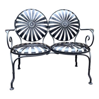 Francois Carre Style Petite Loveseat for Garden For Sale