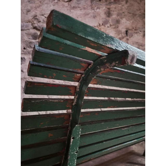 French Garden Bench in Wood and Iron, 1950s For Sale - Image 15 of 18