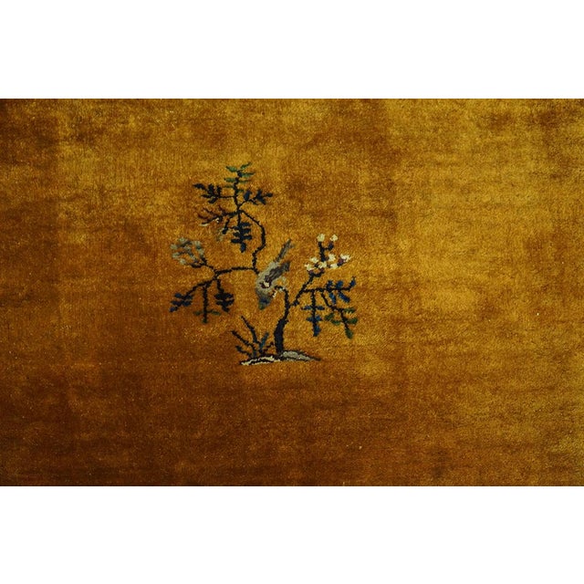 1920s Antique Large Room Size Yellow Modernist Floral Chinese Art Deco Rug For Sale - Image 10 of 10