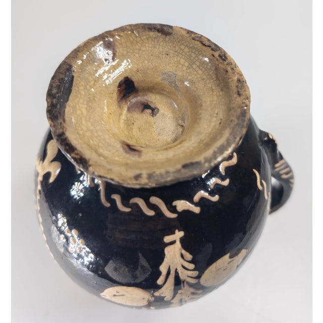 19th Century European or American Folk Art Slip Decorated Pitcher Jug For Sale - Image 12 of 12