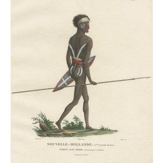 Peron, Illustration of an Indigenous Australian Man, 1810, Hand-Colored Print For Sale