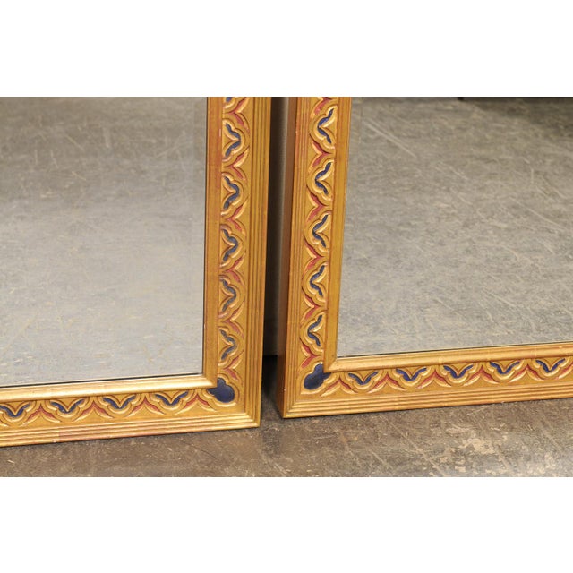 Mid 20th Century Large Pair of Richly Decorated Gilt Mirrors For Sale - Image 10 of 12