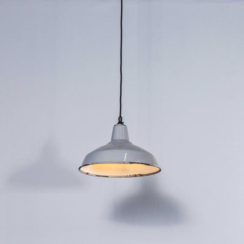 Industrial Grey Enamelled Pendant Lamp from Benjamin, 1950s For Sale - Image 10 of 10
