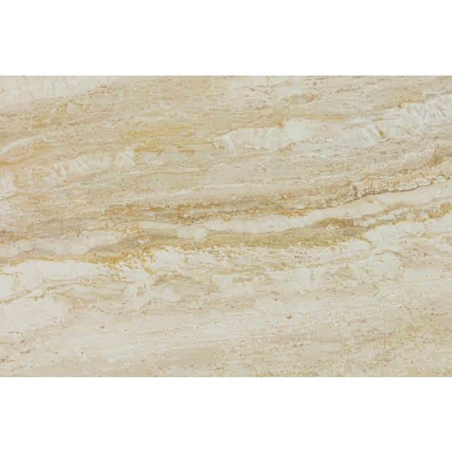 1970s Vintage Italian Travertine Stone Oval Shaped Pedestal Base Dining Table For Sale - Image 5 of 6