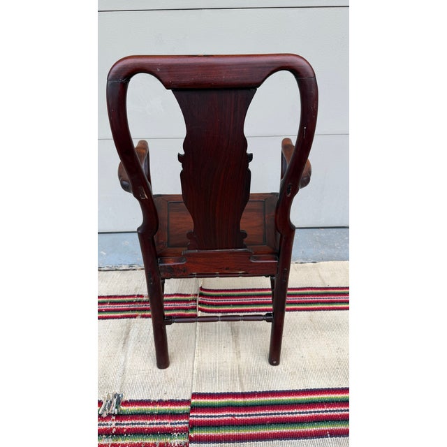 A Very Fine Antique Chinese Export Hongmu Queen Anne Arm Chair, 18th Century For Sale - Image 13 of 18
