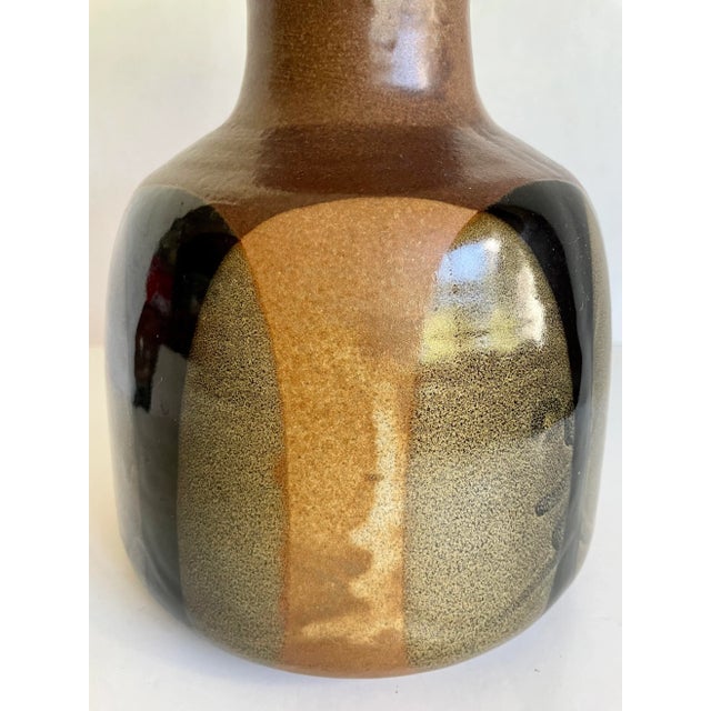 Pottery Craft USA 1970's Organic MCM Glazed Ceramic Pottery Vase For Sale - Image 4 of 9